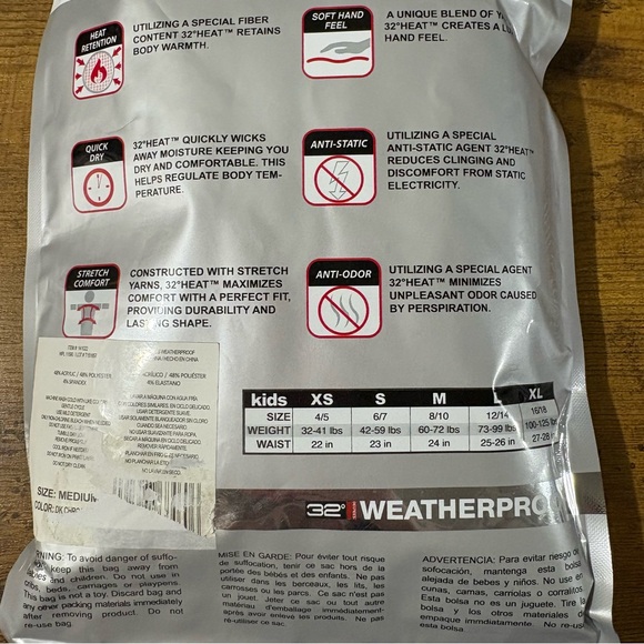 32 Degrees Heat Weatherproof 2 Piece Fitted Base Layer Set NEW Grey M - Picture 3 of 3